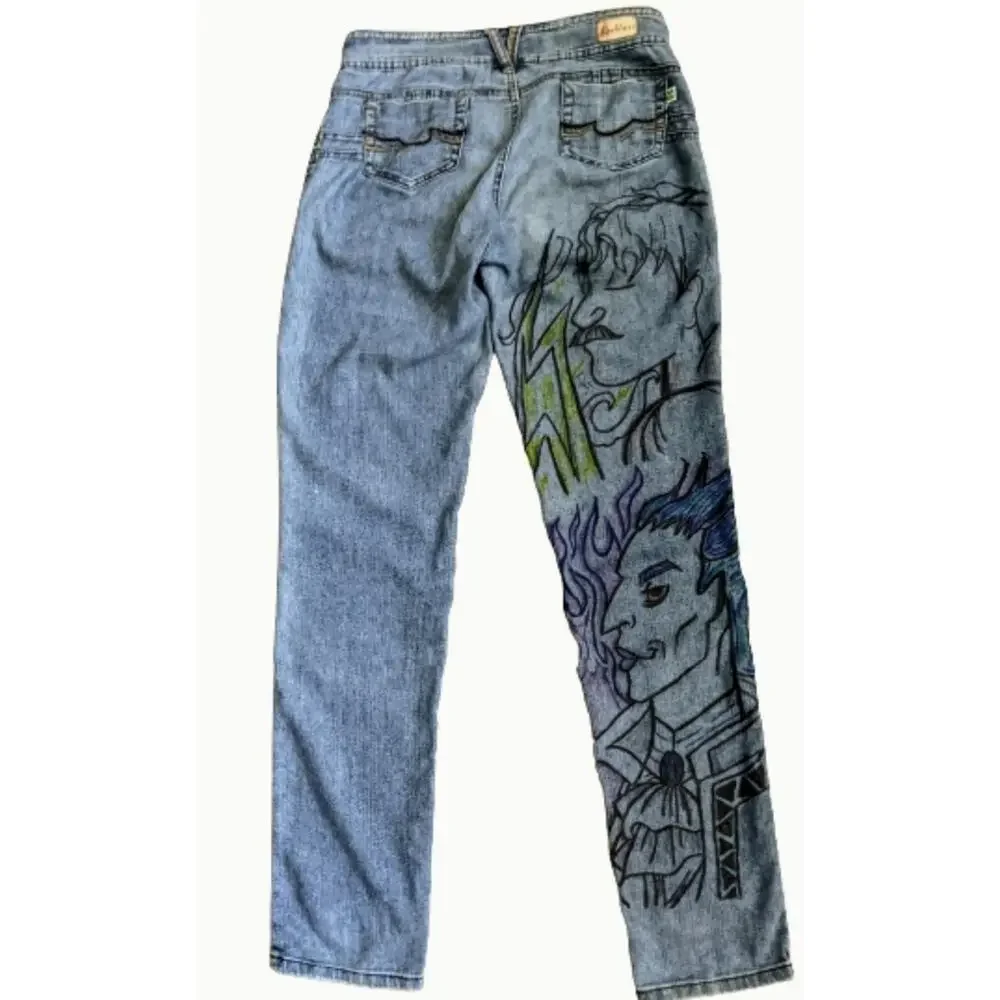 Reckless Jeans with Graffiti Custom Art Junior's 5